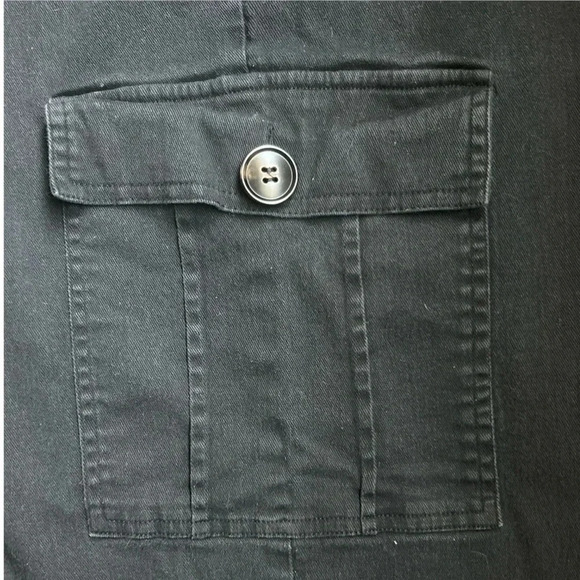 LOLOCCI Women’s Cotton Cargo Drawstring High Waisted Ankle Cuffs Joggers Blck XL - Picture 7 of 7